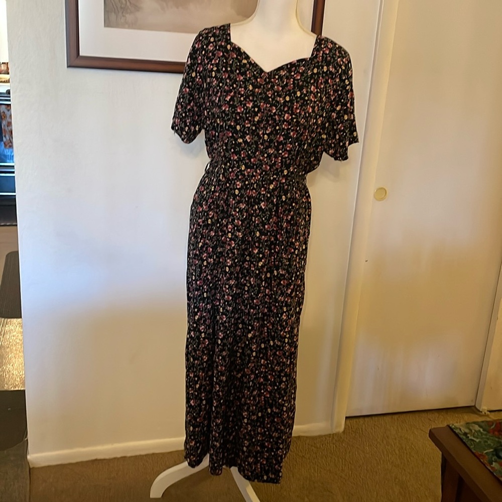 Erika Floral Black Maxi Dress